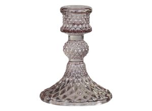 5712750293520 - Chic Antique Kerzenständer mit Diamantenschliff H10 Ø8 cm taupe