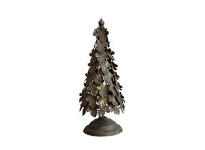 5712750285983 - Chic Antique Weihnachtsbaum aus Eisenblättern Ø 14 cm H 36 cm antique messing