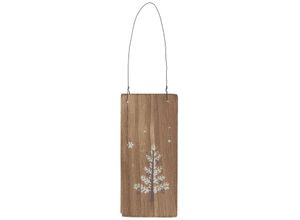 5709898331429 - Holzschild mit Weihnachtsaufdruck 7 x 08 x 15 cm Tannenbaum