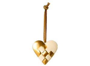 5707304114840 - Metallornament geflochtenes Herz 6 x 6 cm gold