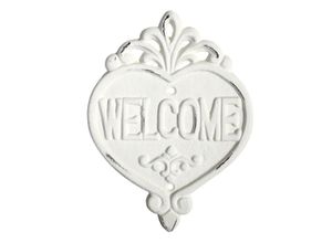 5712750336791 - Chic Antique Welcome Schild aus Eisen H18 x L13 cm antique creme