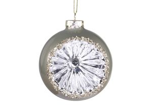 5712750280025 - Chic Antique Weihnachtskugel mit Kristalloptik Ø 8 cm antique staubig grün 5712750280025 - Chic Antique Weihnachtskugel mit Kristalloptik Ø 8 cm antique staubig grün