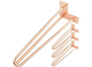 8434852086189 - Tischbeine für Schreibtische Schränke Möbel aus Stahl 3 Stangen 41 cm kupfer 4-Pack - Primematik