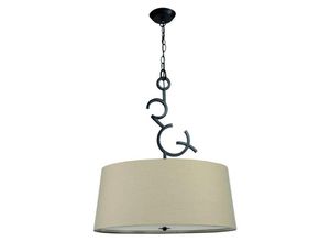 8435153252136 - Inspired Lighting - Inspired Mantra - Argi - Deckenanhänger 3 Light E27 Round mit Taupe Shades Brown Oxide