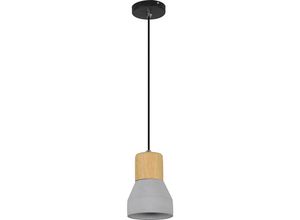 5056667043787 - Privatefloor - Holz- und Betondeckenlampe - Pendelleuchte im skandinavischen Design - Minnie Natural wood - Beton Holz - Natural wood