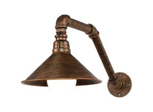 5704142176818 - Wottes - Vintage Industrielle Wandleuchte Retro Kreative Wandlampe E27 Schmiedeeisen Wasserrohr Wandlampe Bronze - Bronze