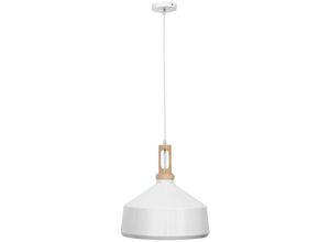 5056667020528 - Privatefloor - Deckenlampe - Hängeleuchte - Holz und Metall - Wind Weiß - Metall Metall Holz - Weiß