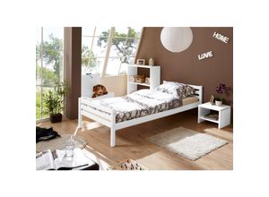 4250393897930 - Ticaa Einzelbett Nadine Kiefer massiv weiß 90x200