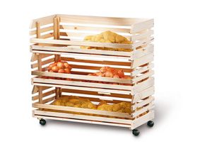 7435111010045 - Regal Vegam 3 Kisten für Obst + Gemüse natur Standregal Holzregal Küchenregal