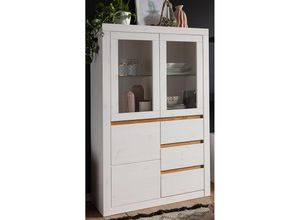 4066075102779 - Lomadox - Wohnzimmer Highboard Massivholz WILSON-69 in Kiefer massiv weiß b h t ca 945 150 42 cm - weiß