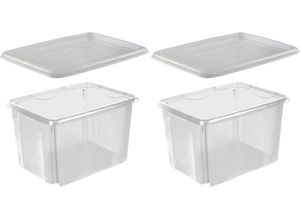 4052396043501 - Stapelbox KEEEPER emil Aufbewahrungsboxen Gr B H T 345 cm x 27 cm x 445 cm farblos (transparent) Aufbewahrungsbox Stapelbox Stapelboxen Aufbewahrungsboxen mit Deckel 445 x 345 27 cm 30 Liter 2er Set