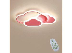 Image of 32W LED-Deckenlampe, Kreative Wolken-Deckenlampe, Fernbedienung Dimmbar 3000K 6000K, L42W25H6cm Ultradünne Rosa Wolken-Deckenlampe, Für Kinderzimmer