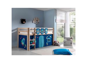 5420070227810 - VIPACK - Spielbett Pino mit Textilset Vorhang und 3 Taschen Astro Ausf Kiefer massiv natur 5420070227810 - VIPACK - Spielbett Pino mit Textilset Vorhang und 3 Taschen Astro Ausf Kiefer massiv natur