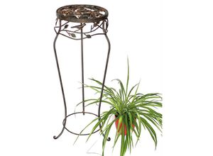 4260407939860 - - Blumenhocker Metall Schwarz Rund 78 cm Blumenständer 18215 Blumensäule Antik Pflanzenständer Pflanzenhocker Vintage