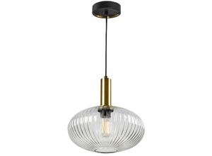 8435435334116 - Schuller Lighting - Schuller norma Globe Pendel-Deckenleuchte Schwarz Messing Klarglas E27