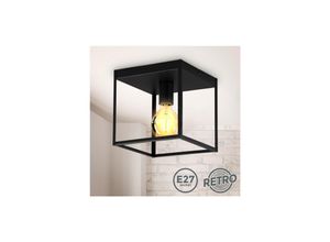 4057722006748 - Deckenlampe schwarz Metall Deckenleuchte Retro Vintage Draht E27 Käfig Industrie - 10 4057722006748 - Deckenlampe schwarz Metall Deckenleuchte Retro Vintage Draht E27 Käfig Industrie - 10