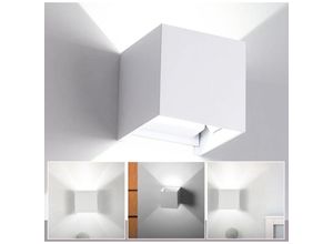 0726503428713 - Led Wandleuchte Wandleuchten IP65 Wohnzimmer Flurlampe Treppen Wandlampe Außen Deko 7W Weiß Kaltweiß - Weiß - Vingo