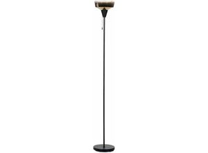 4255664815026 - Beliani - Stehlampe Schwarz u Gold aus Rauchglas Eisen 175 cm Hoch Modern Elegant Stehleuchte für Wohnzimmer Schlafzimmer Esszimmer Flur - Schwarz