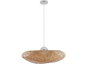 5056667051355 - Bambus-Deckenlampe - Boho-Bali-Design-Pendelleuchte - Sam Natural wood - Metall Bambus - Natural wood