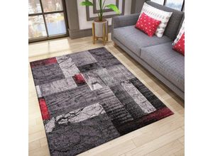 4065975000734 - Vimoda - Designer Teppich Wohnzimmer Inneneinrichtung Modern Rot120x170 cm