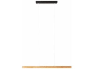 4004353393709 - BRILLIANT Lampe Ainara LED Pendelleuchte 80cm kiefer braun gebeizt schwarz 1x LED integriert 10W LED integriert (1300lm 3000K) Holz aus nachhaltiger Waldwirtschaft (FSC)