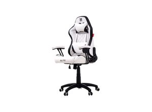 4056551138590 - ELITE Gaming-Stuhl für Kinder PULSE ergonomisch bis 120kg verstellbare Höhe Wippmechanik Kissen (Weiß Schwarz)