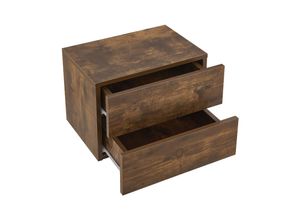 4260565526605 - Wandschrank Nachttisch hängend Holz 40x29x30 cm bth - mit 2 Schubladen - Wandmontage - Nachtkommode stabil - Nachtschrank Natur - Juskys