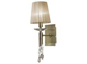 5055498609742 - Inspired Lighting - Inspired Mantra - Tiffany - Wandleuchte geschaltet 1 + 1 Licht E14 + G9 Antik Messing mit weichem Bronzeschatten & klarem 5055498609742 - Inspired Lighting - Inspired Mantra - Tiffany - Wandleuchte geschaltet 1 + 1 Licht E14 + G9 Antik Messing mit weichem Bronzeschatten & klarem