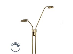 8718881055669 - Qazqa - Moderne Stehleuchte Bronze mit Leselampe inkl led - Eva - Bronze