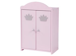 4005317284033 - Puppenkleiderschrank 2-türig „Prinzessin Sophie“ rosa lackiert inkl Kleiderstange und Boden