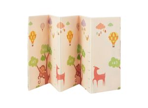 4260565528197 - Kinder Spielmatte Jakob 180x200 cm Tiere - XXL Matte Schaumstoff - faltbar & soft - Beige