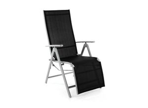 4051814392443 - Gartenliege Sonnenliege Liegestuhl Relaxliege schwarz Rhamen grau klappbar Maße H 113 x B 59 x T 74cm 4051814392443 - Gartenliege Sonnenliege Liegestuhl Relaxliege schwarz Rhamen grau klappbar Maße H 113 x B 59 x T 74cm
