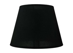 4255596622235 - Licht-erlebnisse - Lampenschirm Stoff für Tischleuchte Tischlampe E14 konisch ø 25 cm Schwarz Stoffschirm - Schwarz