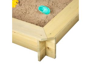 5021854102752 - Tp Toys - Holz Sandkasten mit Sonnendach natur 117 x 117 x 117 cm (t x b x h)