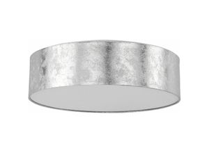 4251682208451 - Beliani - Deckenleuchte Silber Stoffschirm rund flach ø45 cm Trommelform Moderne Deckenlampe - Silber