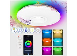 9114680738748 - Hengda - 36W led Deckenleuchte Deckenlampe Bluetooth Musik Farbwechsel Wand Panel Lampe - rgb