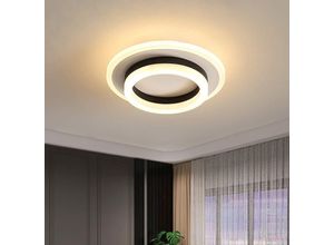 Image of LED-Deckenleuchte, 24 w, 2600 lm, schwarze runde LED-Deckenleuchte, für Wohnzimmer, Flur, Küche, Schlafzimmer, Deckenleuchte, Warmweiß 3000 k