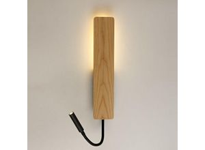 8435197466896 - Cristalrecord - renoir 5W + 3W led holz Wandleuchte mit usb cr 43-162-08-116