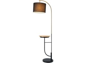 0810014817286 - Danna Arc Stehlampe mit usb -Hafen Holztisch Marmorbasis und schwarzer Schatten - Teamson Home