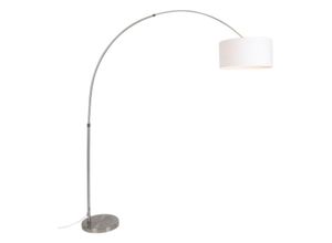 8718881088858 - Moderne Stahlbogenlampe mit Schirm 50 50 25 weiß verstellbar - Weiß