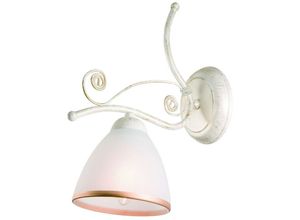 5907687419260 - Lamkur Lighting - Lamkur Retro Wandleuchte mit Glasschirm weiß 1x E27