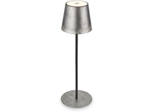 4002707433941 - KIKI USB-C dimmbare Akku-Tischleuchte Außenleuchte Gartenleuchte Metall antik-silber LED 3000 Kelvin 280 lm IP44 Spritzwasserschutz 26 W