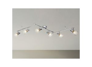 4262382961232 - Meinewunschleuchte - Industrial led Deckenstrahler Gitter Silber Chrom 6-flammig