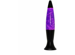 4251756333225 - Licht-erlebnisse - Glitterlampe Lila Schwarz 40 cm hoch inkl Leuchtmittel - Schwarz matt Lila Glitter