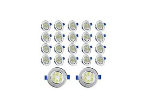 0762418540560 - Naizy - led Einbaustrahler 230V Flach Einbauleuchte 20er Set 3W Badleuchte Einbauspot Aluminium Mini Deckenspot - 20x3W Kaltweiß