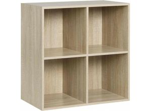 4063425129394 - Woltu - Bücherregal Bücherschrank aus mdf Eiche 60x30x60cm