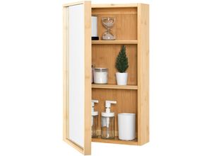 4059438680335 - [encasa] - Spiegelschrank Ikorfat 605 x 35 x 14 cm Bambus Natur Bambus