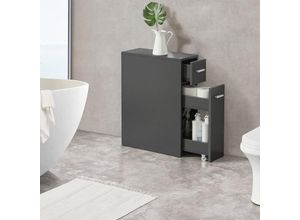 4059438681325 - [encasa] - Badezimmerschrank Kauhajoki 61x20x45cm Dunkelgrau Dunkelgrau