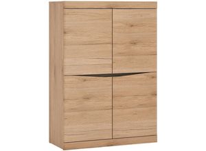 4066075106784 - Lomadox - Highboard mit 4 Türen SANFORD-129 in Eiche hell Nb b h t ca 86 123 40 cm - braun