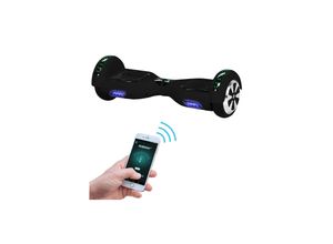 1050828956248 - W1 Hoverboard für Erwachsene und Kinder 65 Zoll Self-Balance Bluetooth App 700 Watt LEDs (Schwarz Matt)